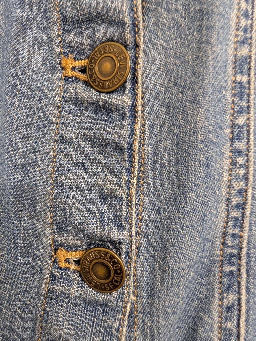 Levi’s Denim Button Front Dress | Sleeveless Jean Dress | Size XS | Casual Class - Picture 5 of 5
